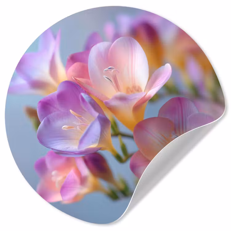 Behangcirkel - Bloemen - Paars - Overloop - Meeldraden — 1