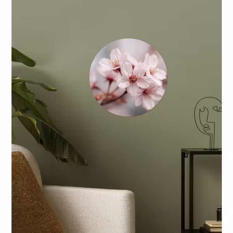 Behangcirkel - Bloesems - Meeldraden - Geel - Wazig — 3
