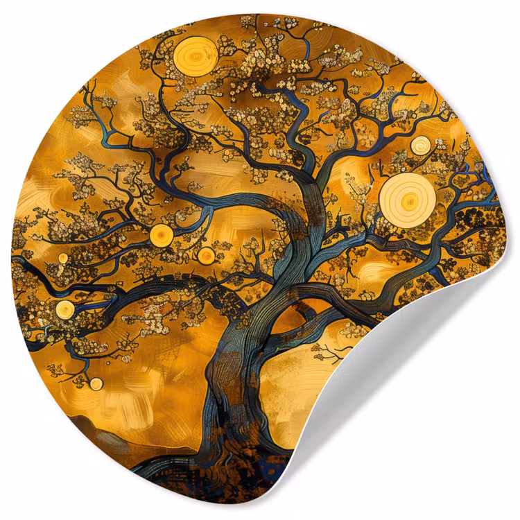 Behangcirkel - Boom - Levensboom - Abstract - Goud — 1