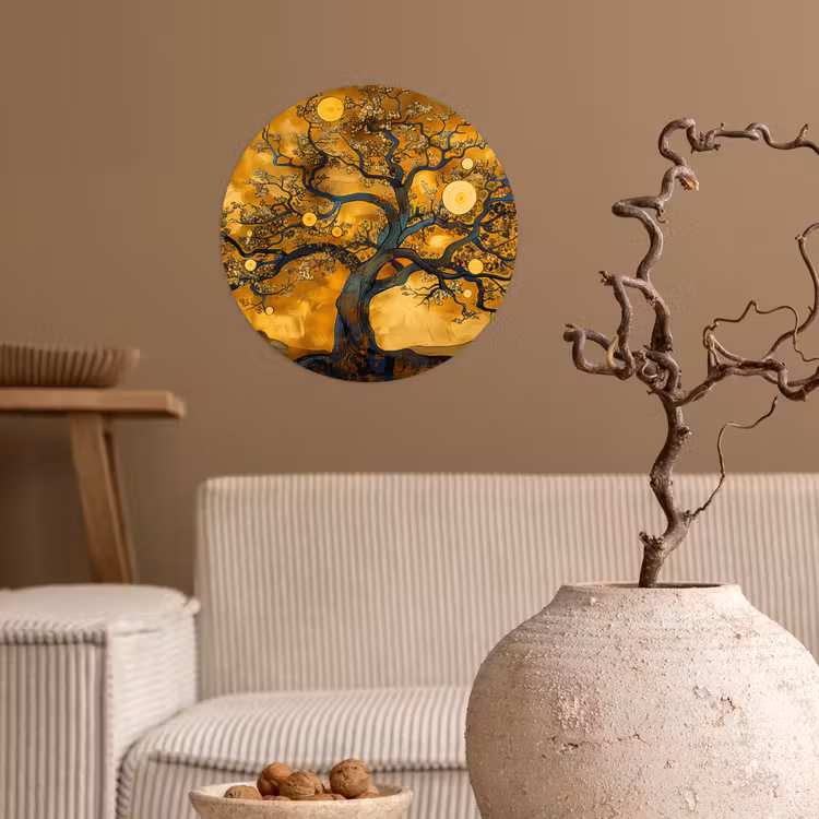 Behangcirkel - Boom - Levensboom - Abstract - Goud — 2