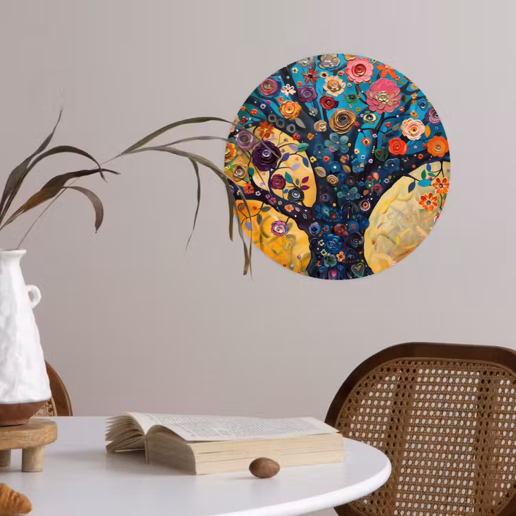 Behangcirkel - Boom - Levensboom - Kleurrijk - Bloemen - Modern — 4
