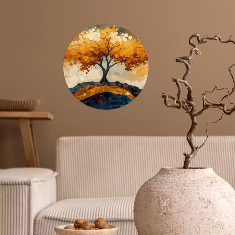 Behangcirkel - Boom - Natuur - Goud - Modern — 2