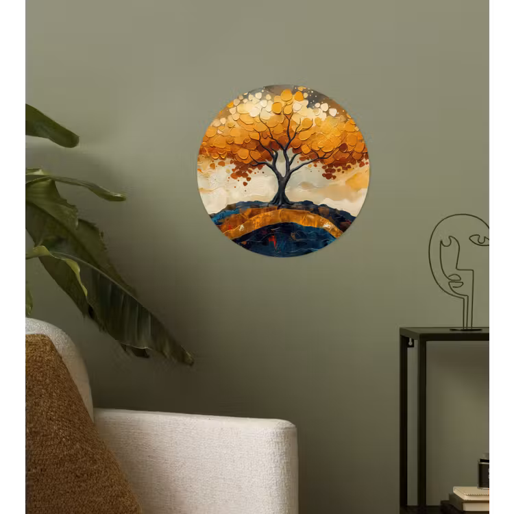 Behangcirkel - Boom - Natuur - Goud - Modern — 3