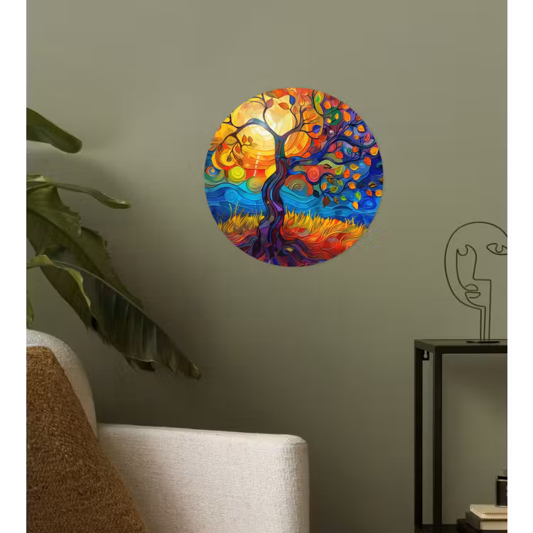 Behangcirkel - Boom - Zon - Verflook - Kleuren - Abstract — 3