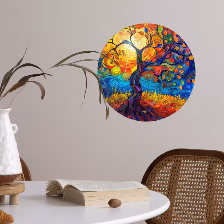 Behangcirkel - Boom - Zon - Verflook - Kleuren - Abstract — 4