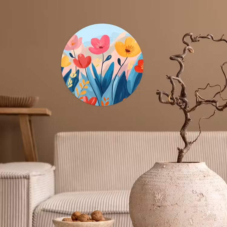 Behangcirkel - Illustratie - Bloemen - Kleurrijk — 2
