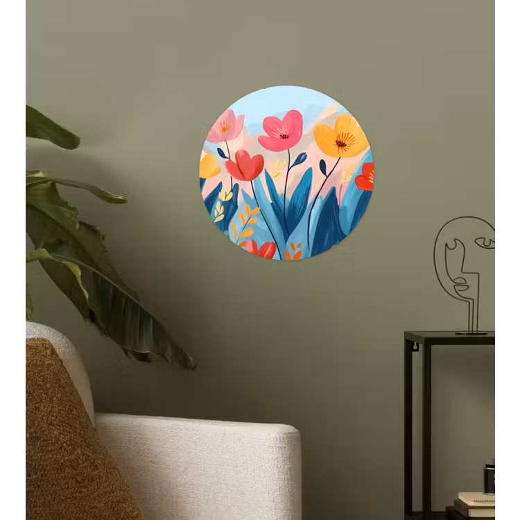 Behangcirkel - Illustratie - Bloemen - Kleurrijk — 3