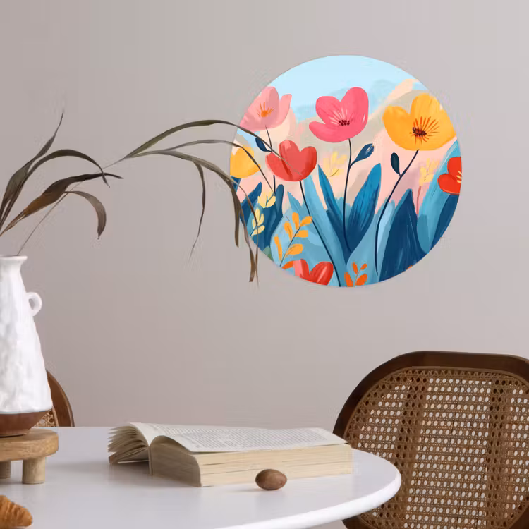 Behangcirkel - Illustratie - Bloemen - Kleurrijk — 4