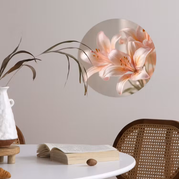Behangcirkel - Lelies - Meeldraden - Roze - Wazig — 4