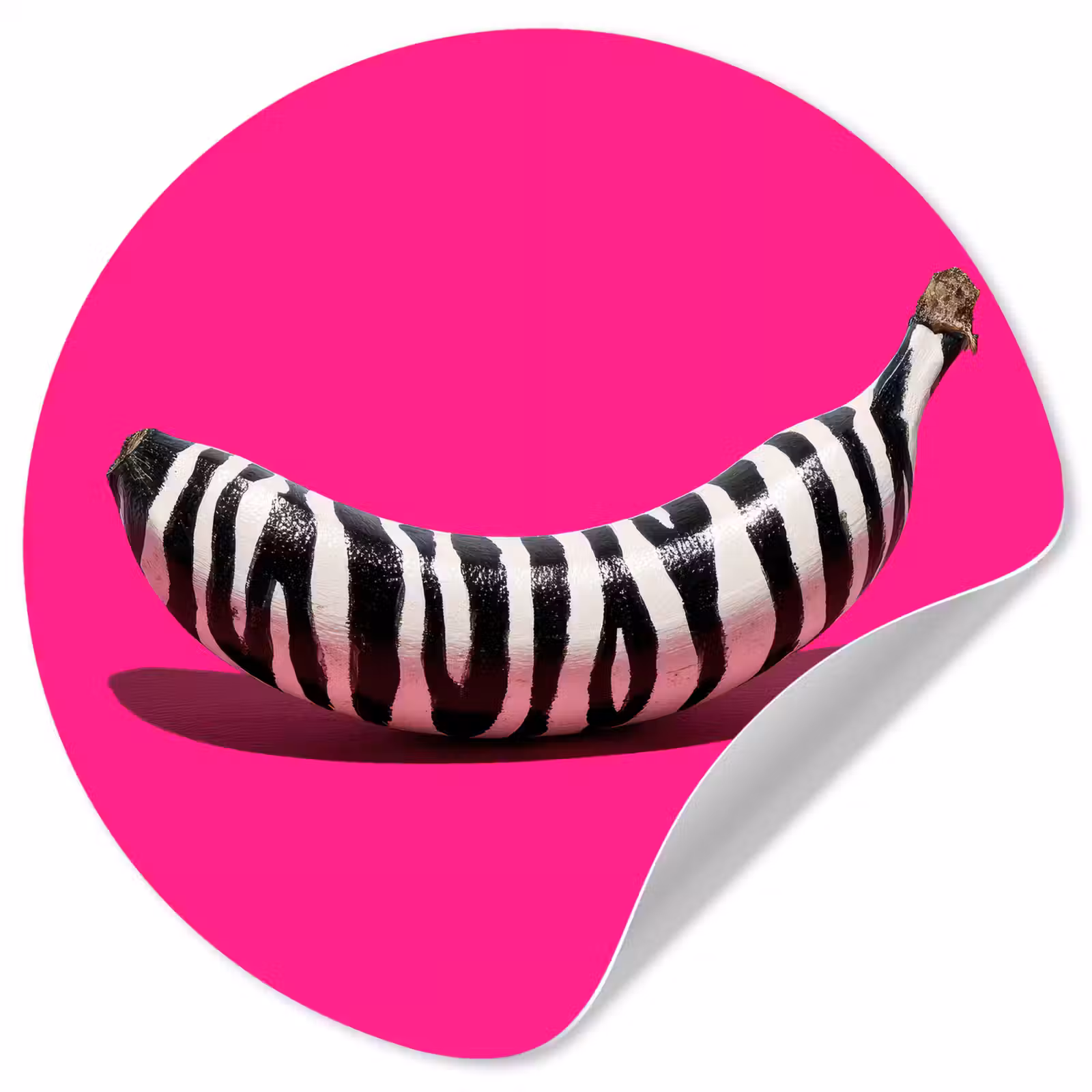 Behangcirkel - Banaan - Zebraprint - Roze — 1