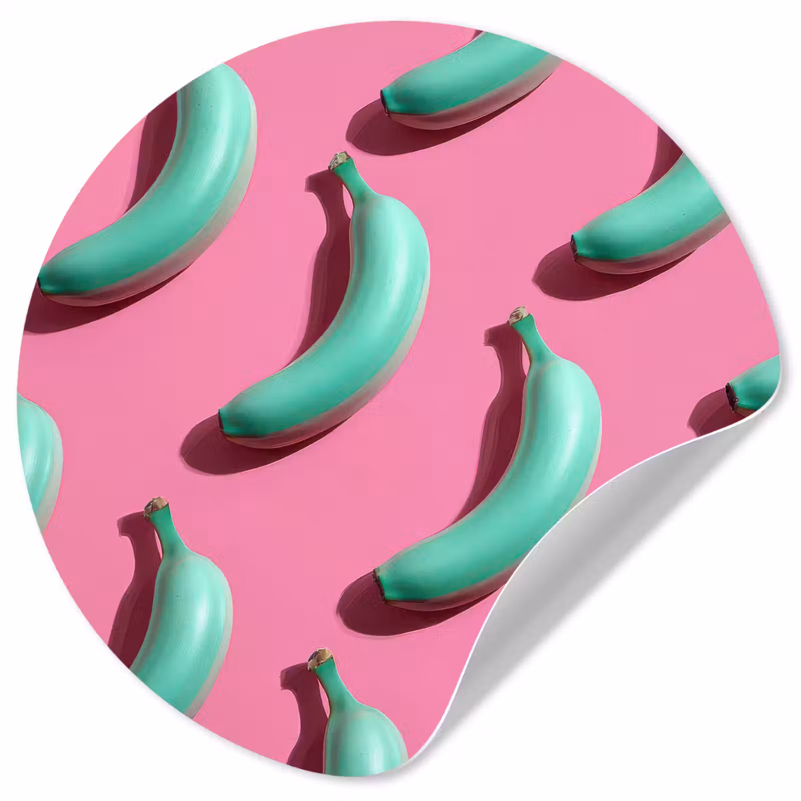 Behangcirkel - Bananen - Patroon - Blauw - Roze — 1