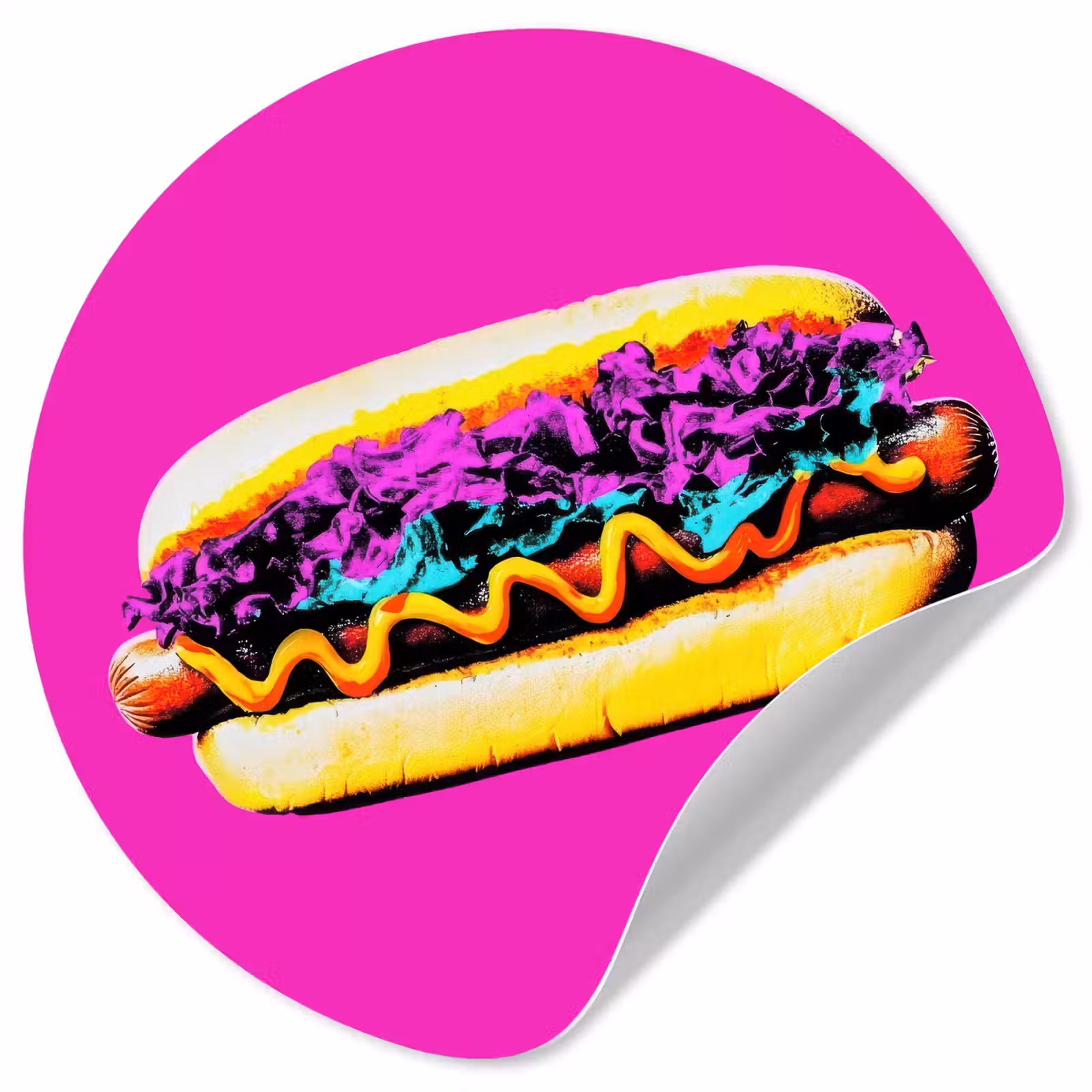 Behangcirkel - Hotdog - Roze - Retro — 1