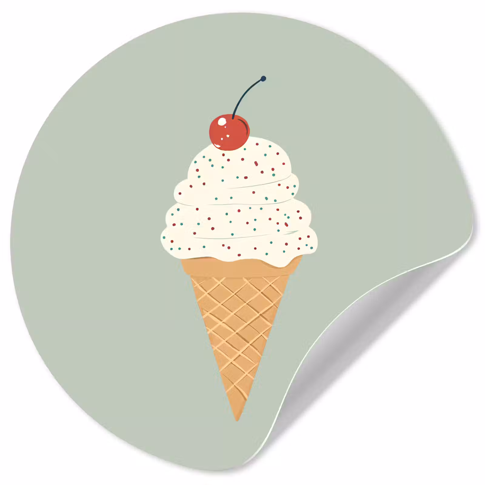 Behangcirkel - Illustratie - Ijsje - Spikkels - Kers — 1