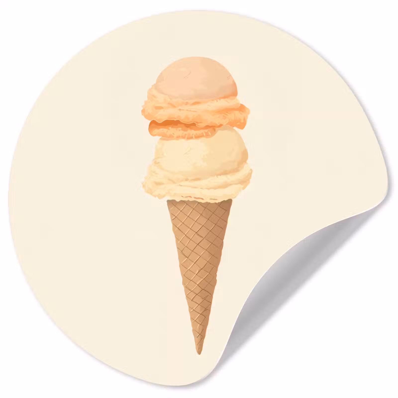 Behangcirkel - Minimalistisch - Schepijs - Hoorntje - Beige — 1