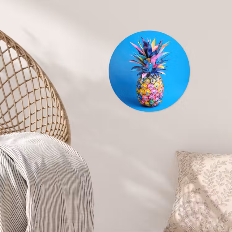 Behangcirkel - Ananas - Blauw - Tropisch - Vrolijk — 5