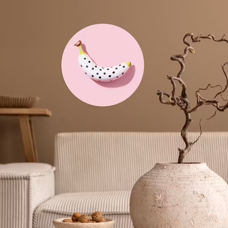 Behangcirkel - Banaan - Stippen - roze — 2