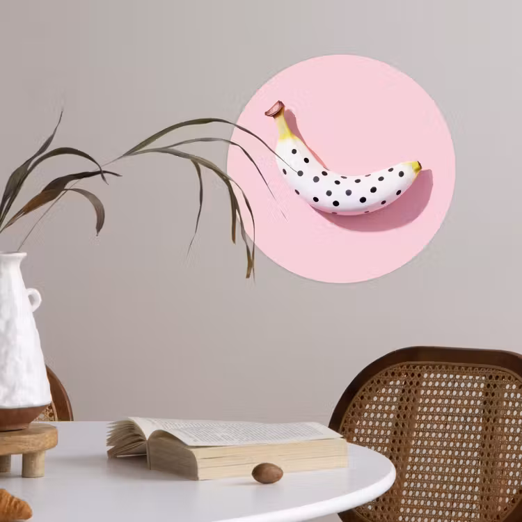 Behangcirkel - Banaan - Stippen - roze — 4