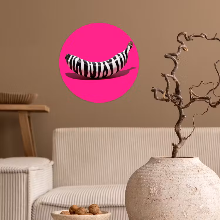 Behangcirkel - Banaan - Zebraprint - Roze — 2
