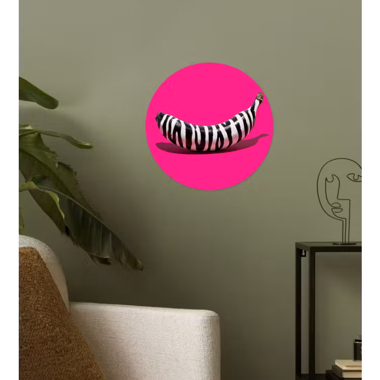 Behangcirkel - Banaan - Zebraprint - Roze — 3