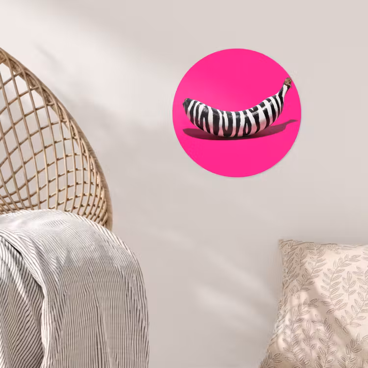 Behangcirkel - Banaan - Zebraprint - Roze — 5