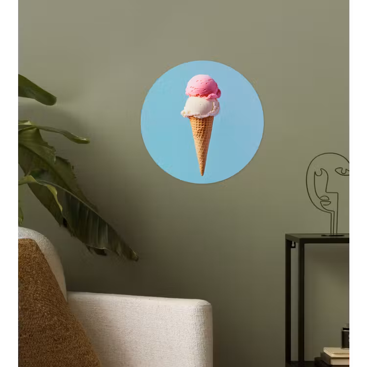 Behangcirkel - Bolletjes - Schepijs - Hoorntje - Blauw — 3