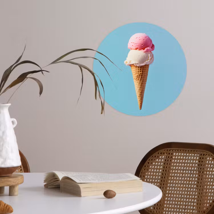 Behangcirkel - Bolletjes - Schepijs - Hoorntje - Blauw — 4