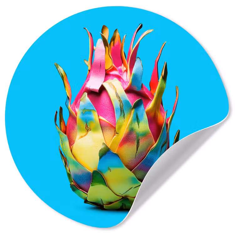 Behangcirkel - Drakenfruit - Blauw - Levendig — 1