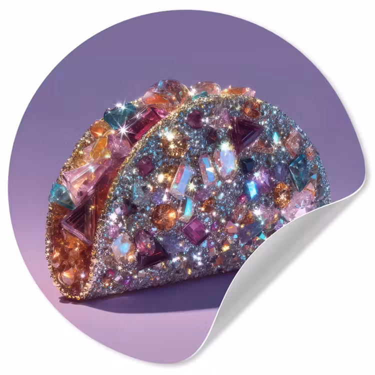 Behangcirkel - Edelstenen - Glitters - Paars - Kleurrijk — 1