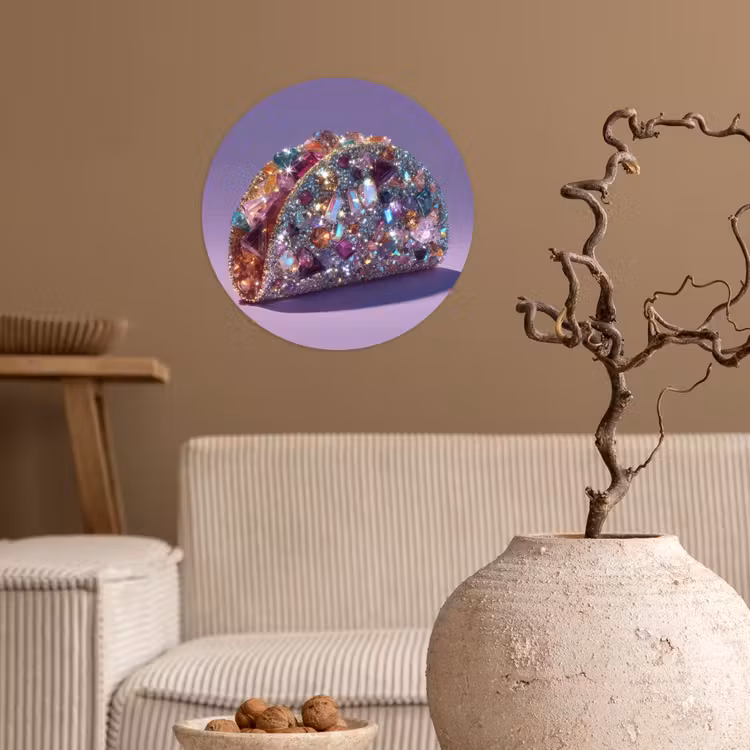Behangcirkel - Edelstenen - Glitters - Paars - Kleurrijk — 2