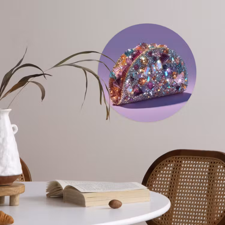 Behangcirkel - Edelstenen - Glitters - Paars - Kleurrijk — 4