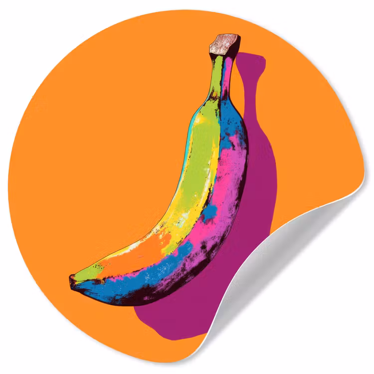 Behangcirkel - Felle kleuren - Banaan - popart — 1