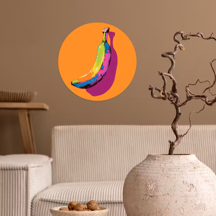 Behangcirkel - Felle kleuren - Banaan - popart — 2