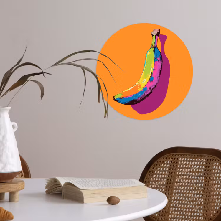 Behangcirkel - Felle kleuren - Banaan - popart — 4