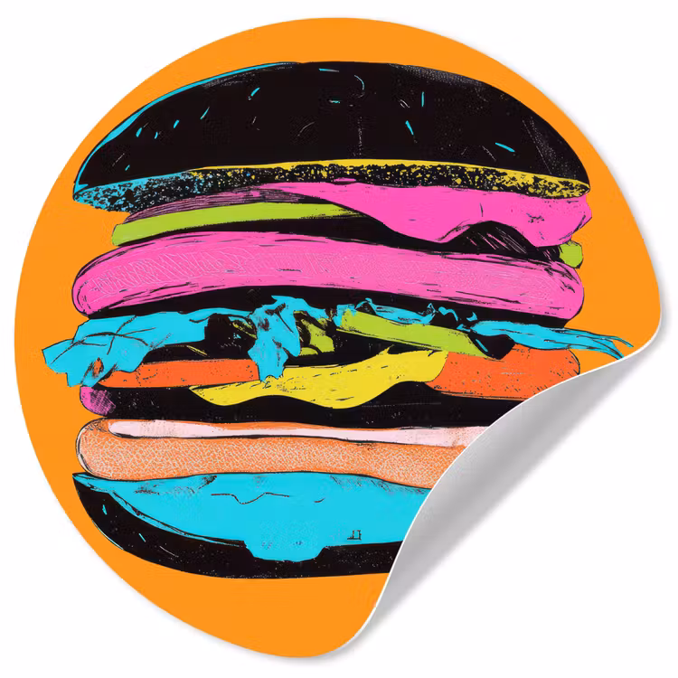 Behangcirkel - Hamburger - Kleurrijk - Speels — 1