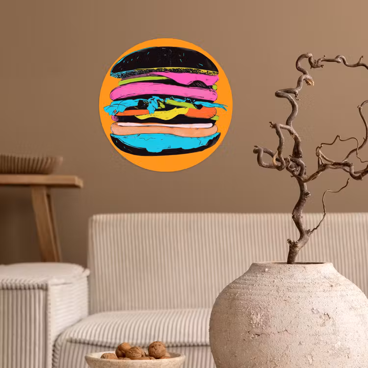 Behangcirkel - Hamburger - Kleurrijk - Speels — 2