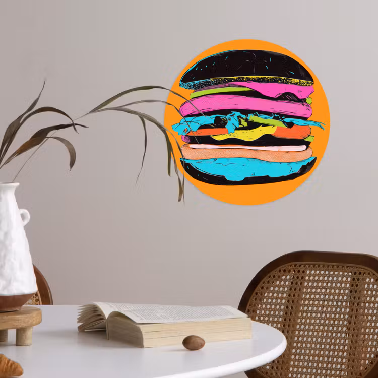 Behangcirkel - Hamburger - Kleurrijk - Speels — 4