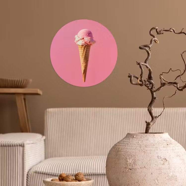 Behangcirkel - Hoorntje - Schepijs - Roze — 2
