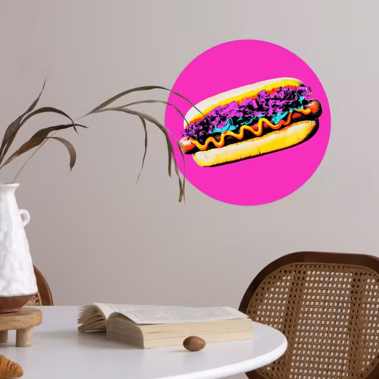 Behangcirkel - Hotdog - Roze - Retro — 4