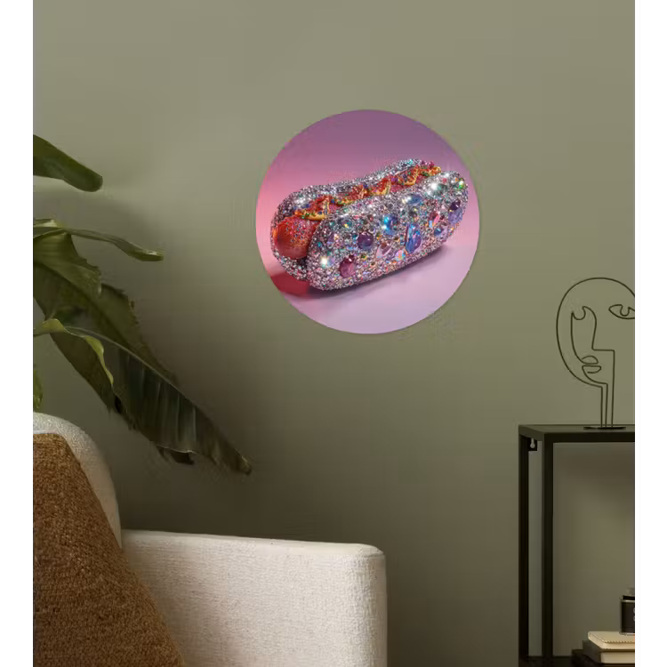 Behangcirkel - Hotdog - Steentjes - Glitters - Paars — 3