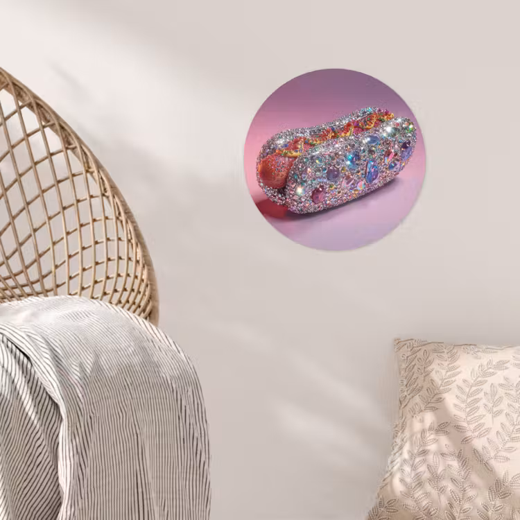 Behangcirkel - Hotdog - Steentjes - Glitters - Paars — 5