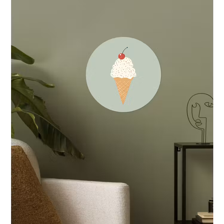 Behangcirkel - Illustratie - Ijsje - Spikkels - Kers — 3