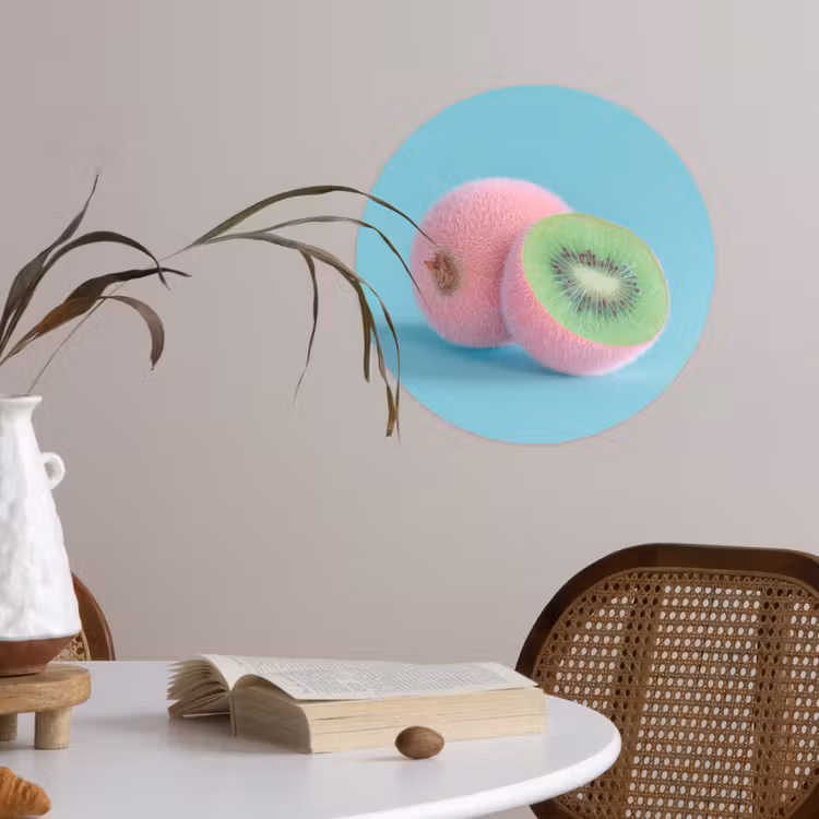 Behangcirkel - Kiwi - Blauw - Surrealistisch — 4