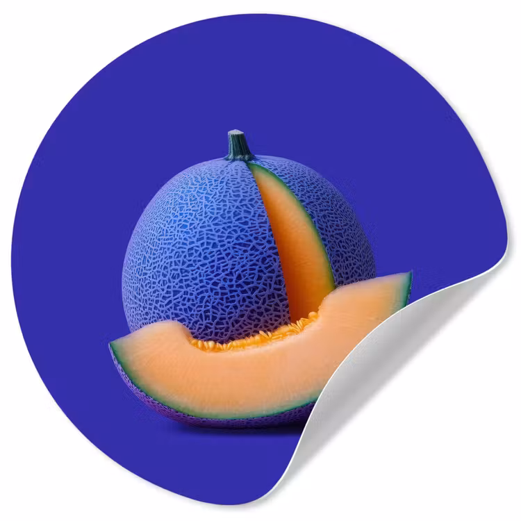Behangcirkel - Meloen - Blauw - Oranje - Kunstzinnig — 1