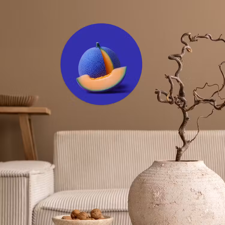Behangcirkel - Meloen - Blauw - Oranje - Kunstzinnig — 2
