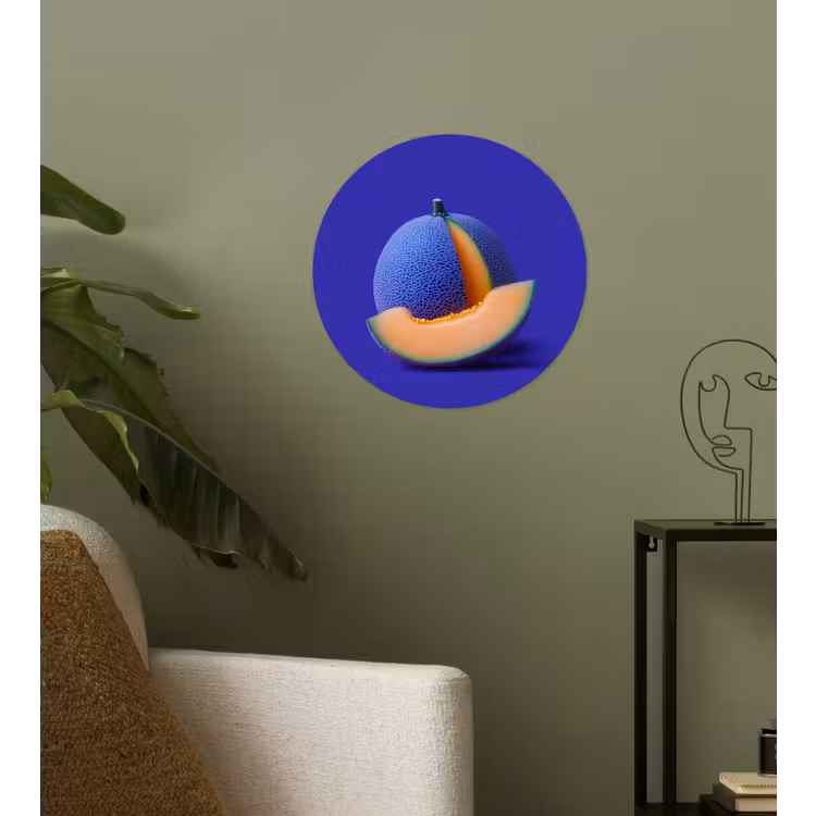 Behangcirkel - Meloen - Blauw - Oranje - Kunstzinnig — 3