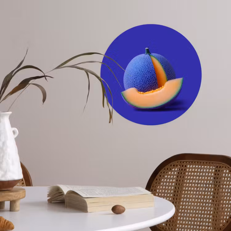 Behangcirkel - Meloen - Blauw - Oranje - Kunstzinnig — 4