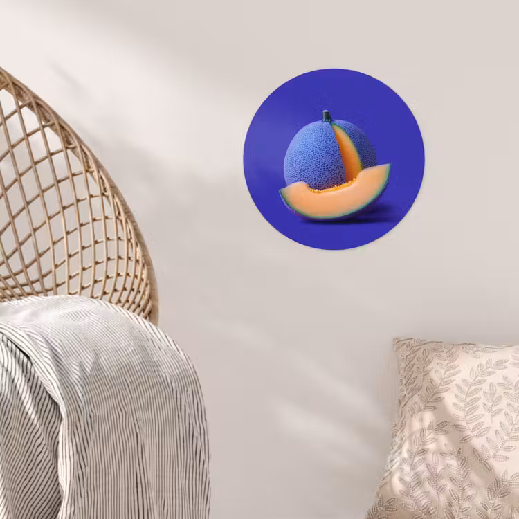 Behangcirkel - Meloen - Blauw - Oranje - Kunstzinnig — 5
