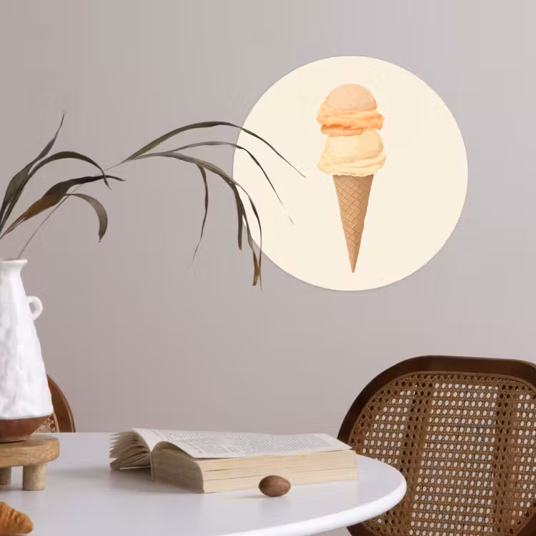 Behangcirkel - Minimalistisch - Schepijs - Hoorntje - Beige — 4