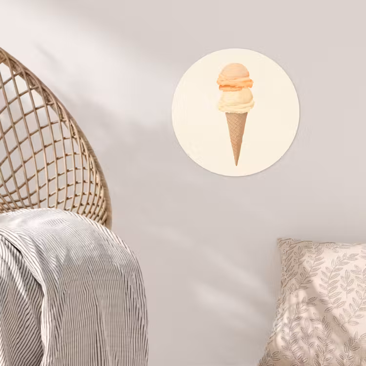 Behangcirkel - Minimalistisch - Schepijs - Hoorntje - Beige — 5