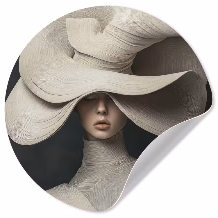 Behangcirkel - Modern - Vrouw - Hoed — 1